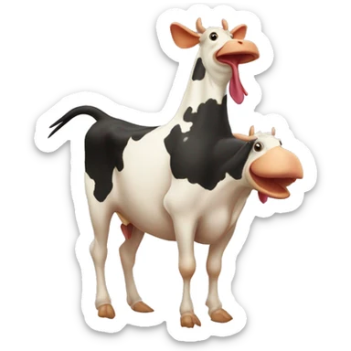 Cow chicken sticker