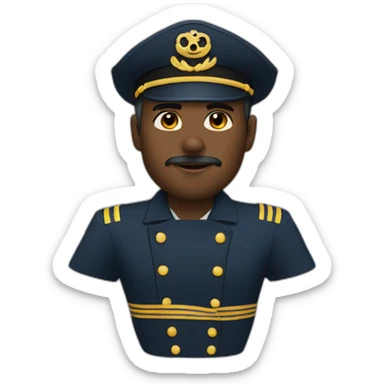 sea captain racial and gender ambiguous sticker