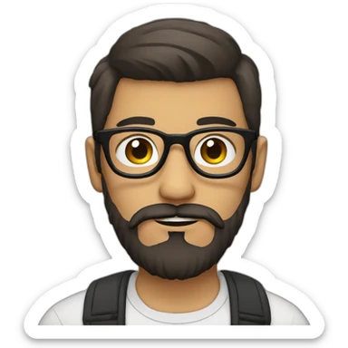hipster mexican with beard, glasses and short hair sticker