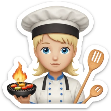 Blue eyed blond hair 18 year old grilling with friends in parking lot sticker