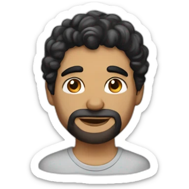 Man with black hair and mid-length, slightly curly, beardless without moustache, beige skin color, with a wad of silver in his hand  sticker