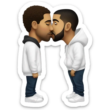 Drake kissing drake sticker