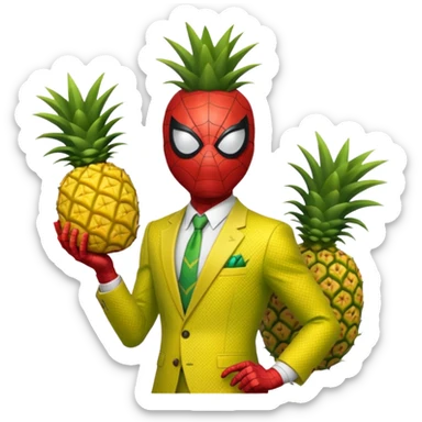 spiderman in pineapple theme sticker