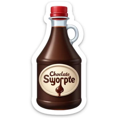 a bottle of chocolate syrup, simple, clear sticker
