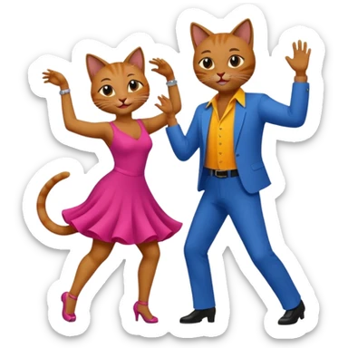 Cats couple salsa dancing  sticker