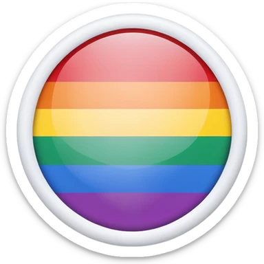 Rede Globo circle white rainbow flag sticker