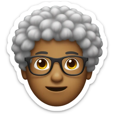 a boy with fluffy hair und glases sticker