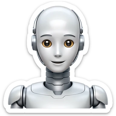 happy Humanoid robot, face + neck sticker