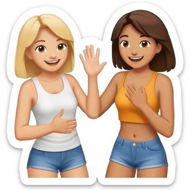 Friend slapping another friends butt sticker