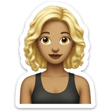 Blonde girl artist  sticker