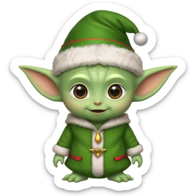 Baby joda con cappello da elfo di natale sticker