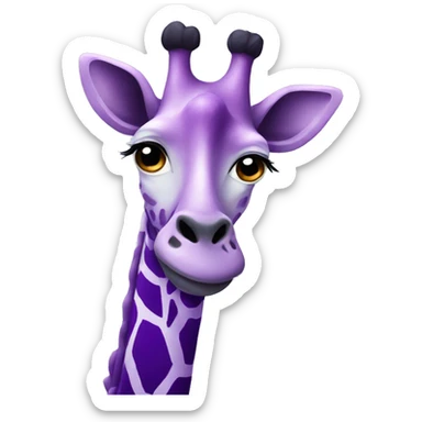 purple giraffe  sticker