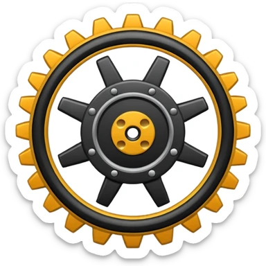 warning sign with gear sticker