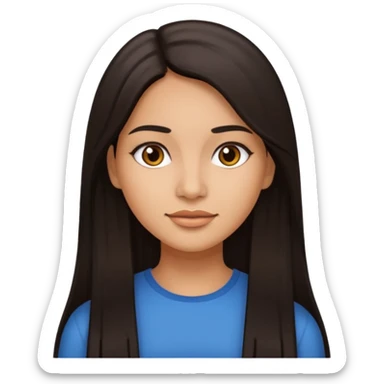 portrait of one Hispanic woman, medium skin tone, long straight dark hair, no children, no one else in the image sticker