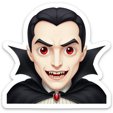 Dracula vampire with cape and fangs sticker