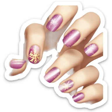 Manicure with Christmas nails sticker