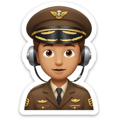 A pilot emoji character carefully inspecting something, as if “looking into it.” sticker