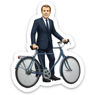 macron à vélo sticker