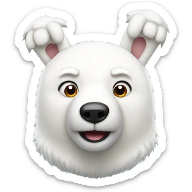 polar bear with bunny ears sticker