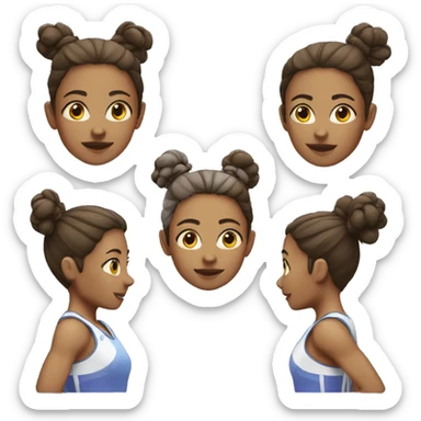 runner girl with antennas for hair sticker