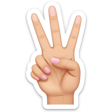 Peace sign with hand, pinky finger (the last one) up sticker