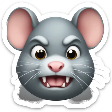 super fat angry rat head sticker