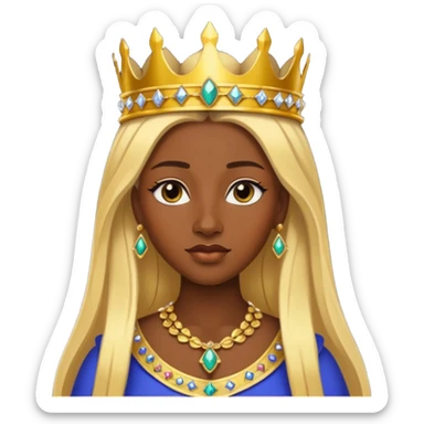 Queen of Sheba with dark skin, blonde long hair sticker