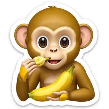Monkey eating a banana  sticker
