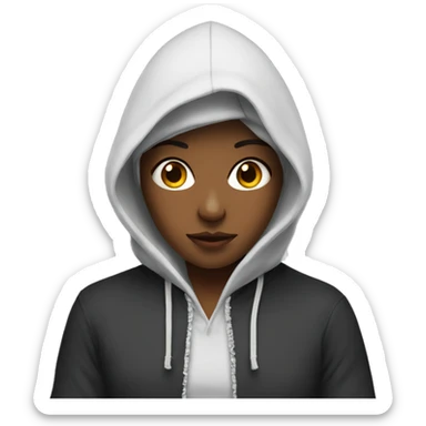 Girl with hood on  sticker
