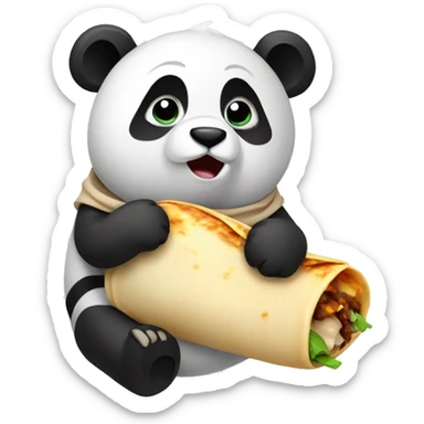 Panda eating a burrito sticker