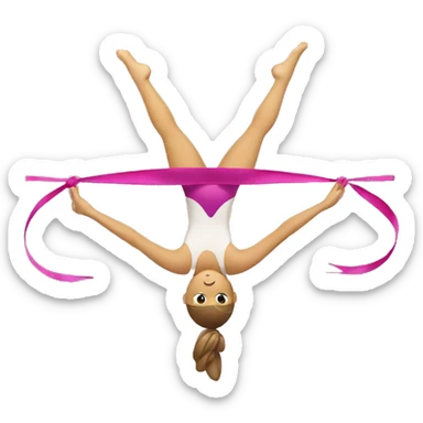 Gymnastics with ribbon spinning around sticker