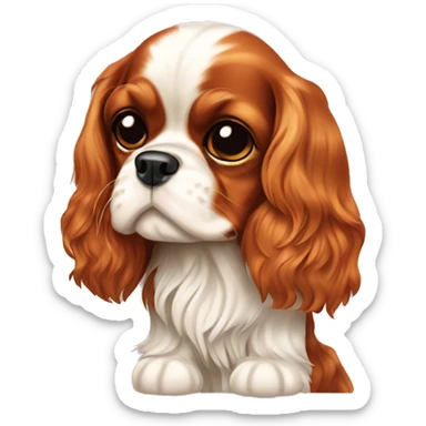 Cavalier King Charles spaniel with bow ￼ sticker