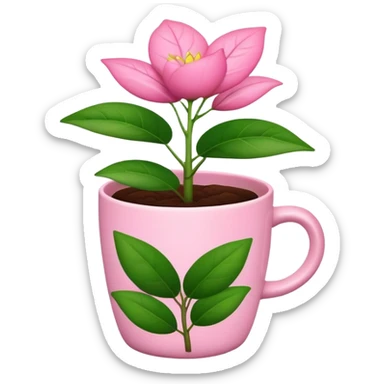 A plant in a pink cup sticker