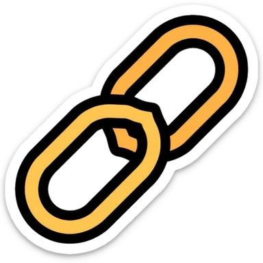 Two interlocking chain links, clean outlined style, representing the connection and stacking of habits sticker