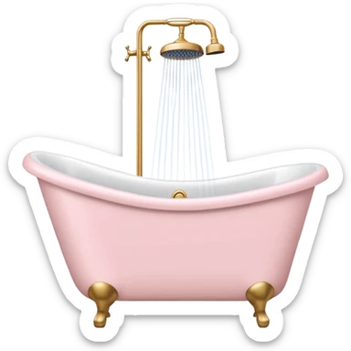 Pale pink bathtub and shower sticker