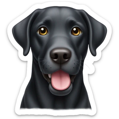 Black lab with gray face tongue out sticker
