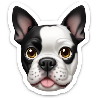 black and white boston terrier sticker