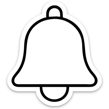 a bell icon with black outline and no fill sticker