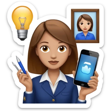 interior designer with light skin and brown hair sticker