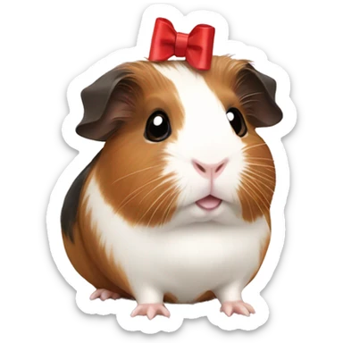 guinea pig with a bow sticker