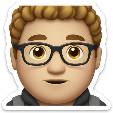 Chubby boy with glasses and short brown hair sticker