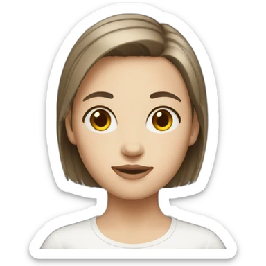 Girl with white skin and brown short hair sticker