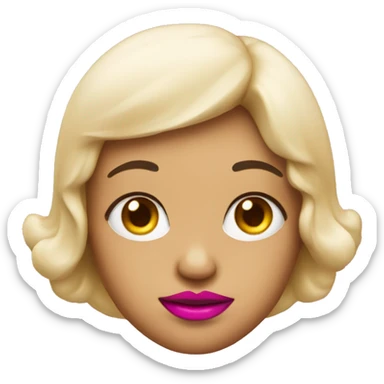  two small cheeks
and a bright pink lips sticker