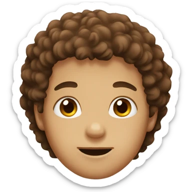  boy with brown fluffy hair sticker