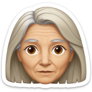 cara vieja por un lado y cara joven por otro lado de una mujer sticker