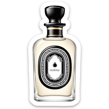 white and black luxury colonge  with a fancy luxurious design sticker