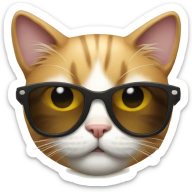 Cat with sunglasses sticker