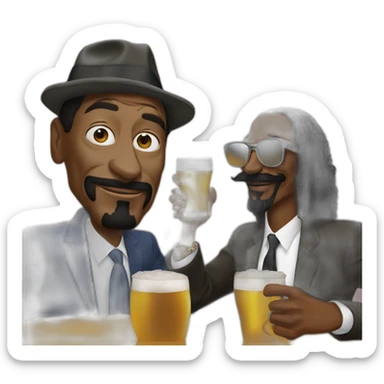 snoop dogg having a beer with Sarkozy sticker