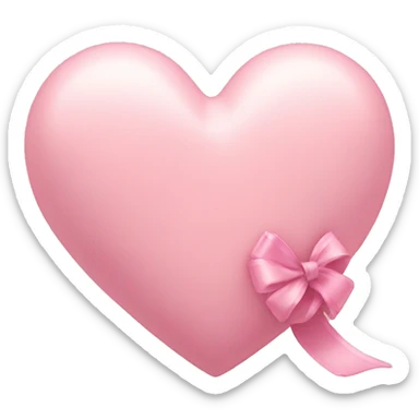 light pink heart with tiny ribbon  sticker