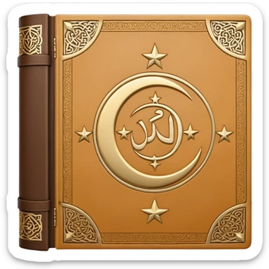 Closed Quran with the Islamic Symbol on it (moon and star) sticker